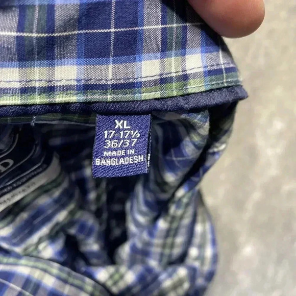 IZOD Plaid Button Down Mens Dress XL Shirt Soft Washed Essentials Regular Fit - Picture 8 of 11